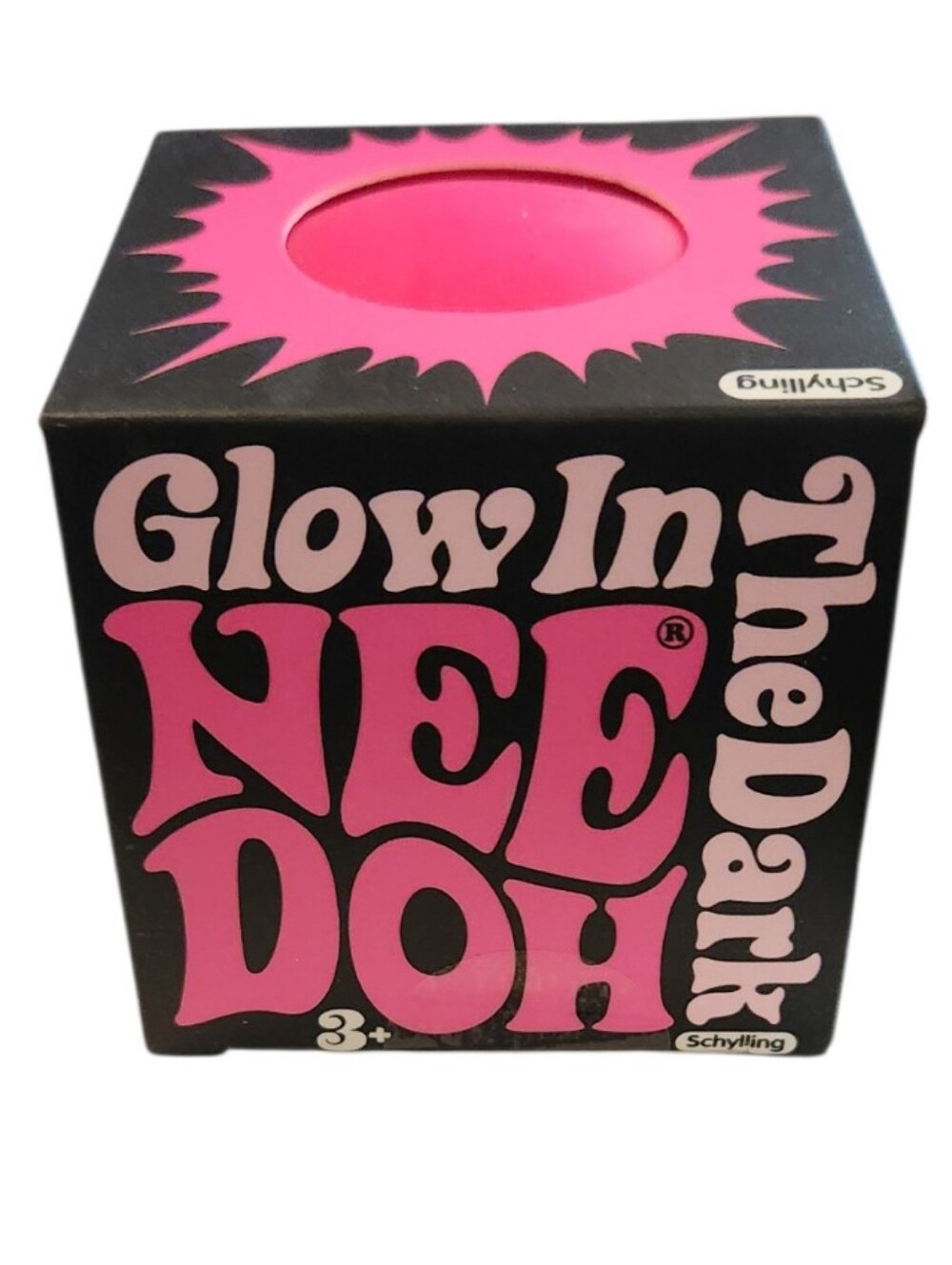 NEW NeeDoh Glow In The Dark Bright Pink "The Groovy Glowing Glob" Squishy